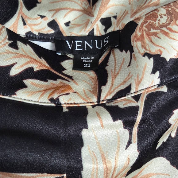NWT VENUS Black Floral Women's Pants, Plus Size 22, Dress Pants For Women - Picture 3 of 7